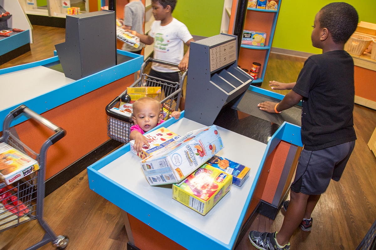 children's grocery play area